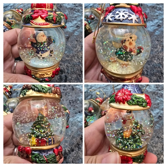 KIRKLAND SIGNATURE 6pc waterglobe Christmas ornaments in boxes - Picture 3 of 4